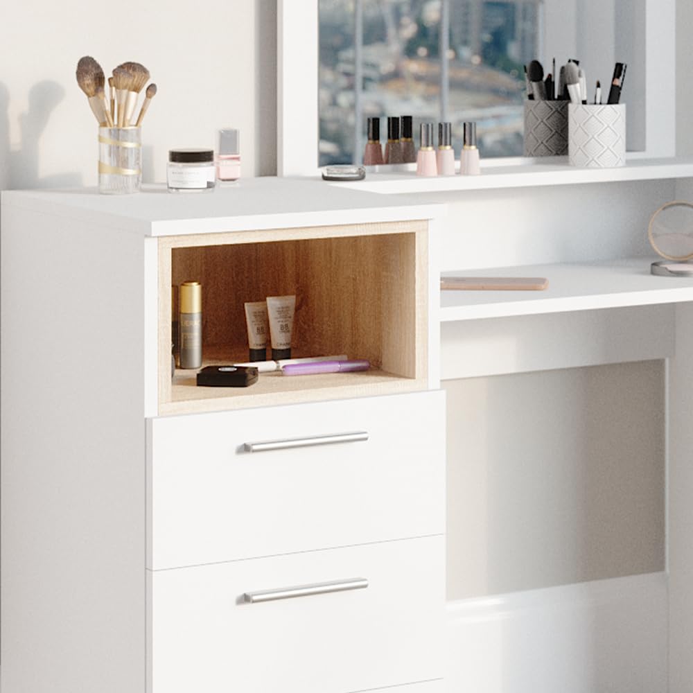 vidaXL Armoire de toilette avec LED brun imitation chêne
