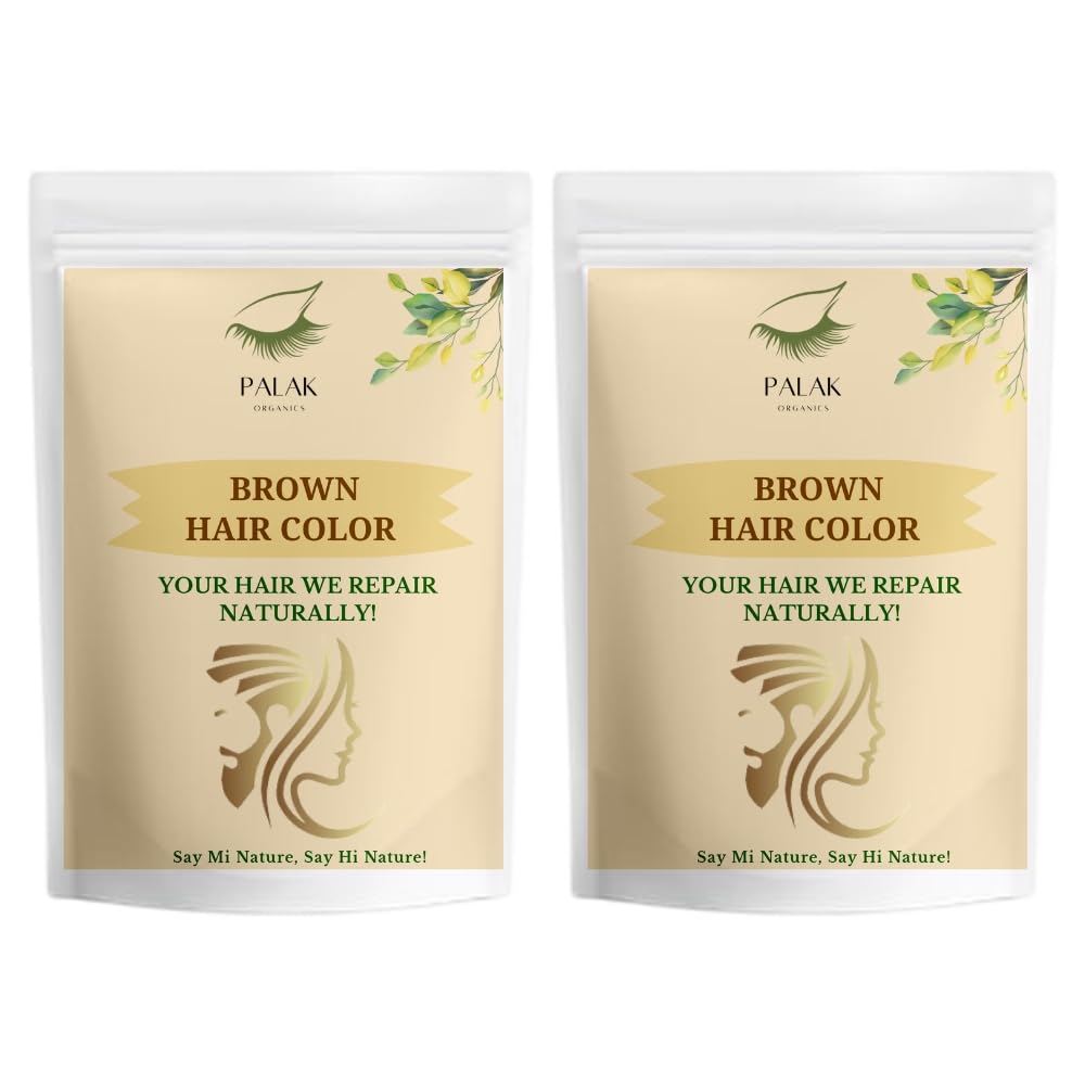 (Pack Of 2) Palak Organics Brown Hair Colour Powder, Herbal, for Colouring & Conditioning, Suitable for Men & Women (Brown, 20g)-picture-34