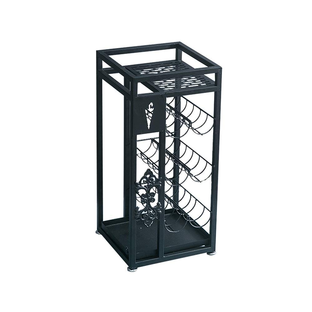 Porte-parapluie noir métallique grand modèle pour entrée école et maison