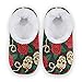 linomo Pantoufles d'intérieur pour femme, motif tête de mort et roses - Multicolore - multicolore, 37/38 EU