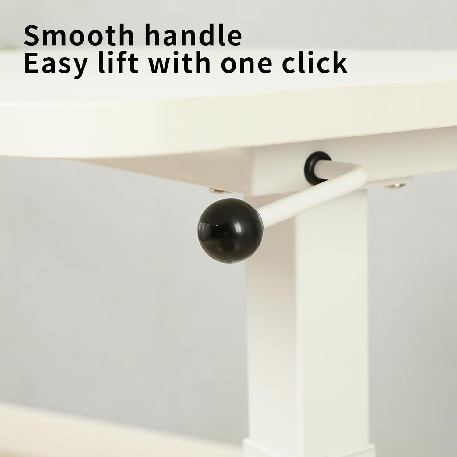 Height-Adjustable Mobile Standing Desk 30" Rolling Laptop Table with Gas Spring Riser & Wheels Ideal for Offices Home Medical or School Use Circular Table Leg Design for Smooth Rolling