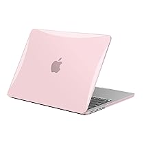 EooCoo Cover Compatibile con MacBook Air M5 M4 M3 M2 13,6 Pollici 2026 2025 2024 2022 A3449 A3240 A3113 A2681 con Touch ID, Custodia Rigide in Plastica Protection Mac Air 13 Liscia – Cristallo Rosa