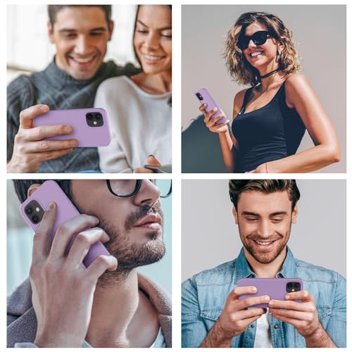 Cordking Designed for iPhone 12 Case, Designed for iPhone 12 Pro Case, Silicone Shockproof Phone Case with [Soft Anti-Scratch Microfiber Lining] 6.1 inch,Light Purple - Thumbnail 7