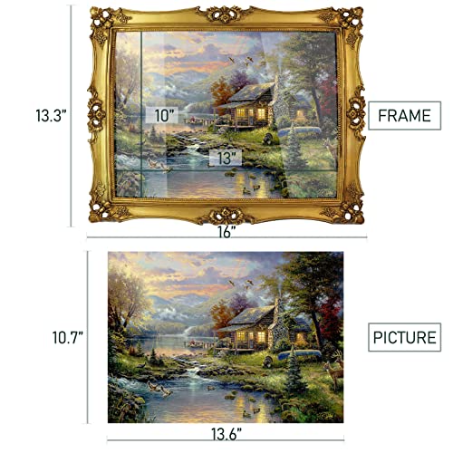 Zocolor 10 X 13 Antique Picture Frame Ornate Textured Hand-Crafted Resin Vintage Photo Frame With Glass Front, Wall Hanging Home Decor (Bronze, 10/13) #TOP3