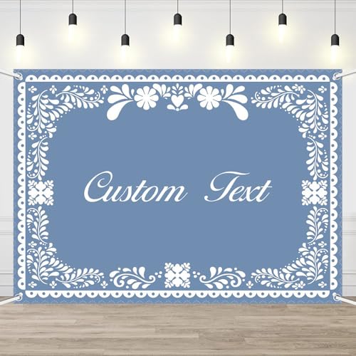 AIBIIN Mi Bautizo Bustom Backdrop for Boys Blue Mexican Baptism Personalized Party Decorations God Bless First Holy Communion Photography Background Mexican Cielito Lindo Banner Photo Supplies 7x5ft