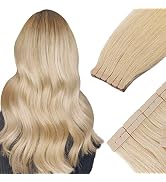 Benehair Tape in Hair Extensions Human Hair Blonde 20pcs 50g/pack Straight Hair Extensions Tape i...
