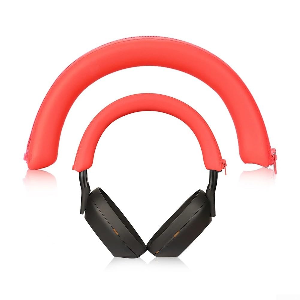 Silicone Headband Cover for Sony WH1000XM5, Washable Protector to Keep Headphones Clean and Comfortable (Red)