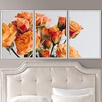 3 Piece Framed Canvas Wall Art Orange Blossom Canvas Prints Home Artwork Decoration for Living Room,Bedroom - 16