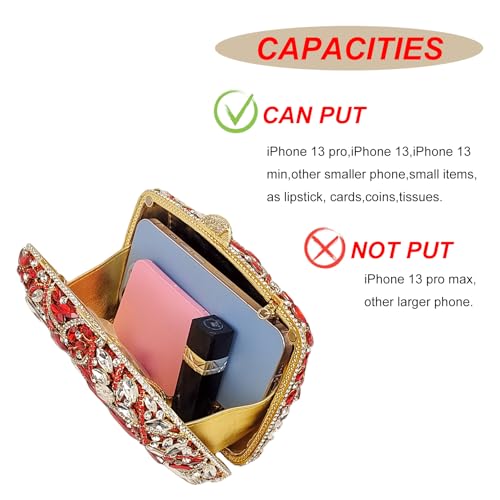 Image of Colorful Crystal Clutch Box Handbag Women Sparkling Evening Bags for Wedding Party Prom Purse