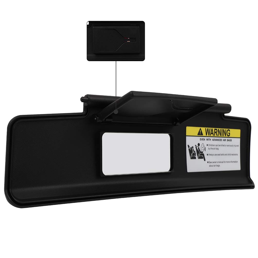 cciyu Black Sun Visor Left Driver Side fit for 2006 2007 2008 2009 2010 2011 2012 2013 2014 2015 made for Mazda for MX-5 for Miata Sun Visor Assembly