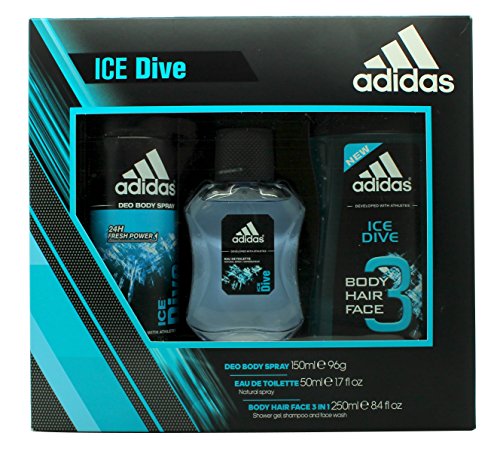 Adidas Ice Dive Gift Set 1.7oz (50ml) EDT + 8.5oz (21.7oz (50ml)) Shower Gel + 5.1oz (11.7oz (50ml))