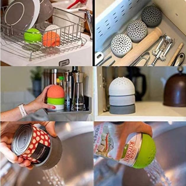 Miniatura 6 de Mini colador de latas, coladores y coladores pequeños, utensilios de cocina de silicona que ahorran espacio (gris)