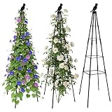 2PCS Garden Obelisks for Climbing Plants-130cm,Rustproof Metal Tower Trellis Support Frame,Pyramid Plant Climbing Stand for Indoor Outdoor Potted Plants Flowers Vegetables Fruits Vines