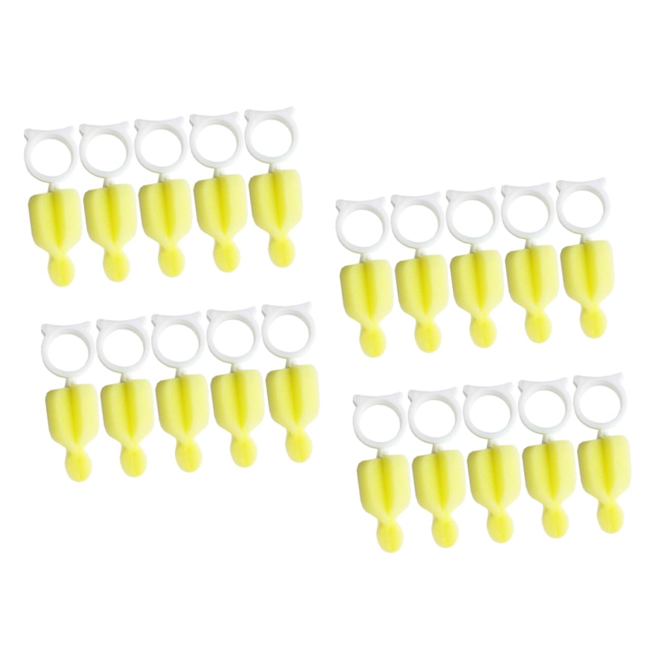 HEMOTON 5 Set Spazzolino Per La Pulizia Del Ciuccio Kit Stendibiberon Rack Di Asciugatura Tappetino Per Asciugare I Biberon Asciugatura Del Biberon Spugne Plastica Yellow 20 Pezzi*5