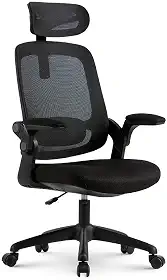 Cadeira de Escritorio Ergonômica Astra Preta com Apoio Lombar e Cabeça, Encosto Ajustável, Mesh Respirável