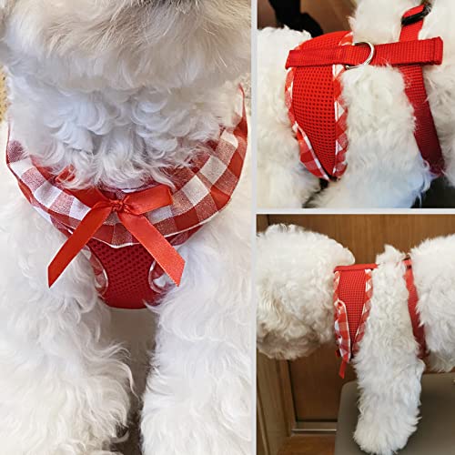 SuperBuddy Hundegeschirr, weiches Netzgewebe, super atmungsaktiv, leicht, für Welpen, Hunde, Spaziergänge im Freien, Rot, Größe L