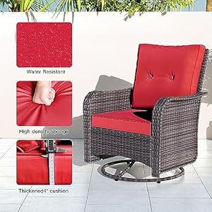 Kullavik 3 Pieces Patio Furniture Set,Outdoor Swivel Rocking Chairs Porch Furniture Patio Rattan Chairs with Table Kullavik 3 Pieces Patio Furniture SetOutdoor Swivel Rocking Chairs Porch Furniture Patio Rattan Chairs with Table