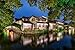 Produktbild VLIES Fototapete-FLUSS-350x260 cm-7 Bahnen-(183832)-Inkl. Kleister-EASYINSTALL-PREMIUM-Altstadt Bäume Wald Watertown China See Brücke Nacht Wand-Dekoration Moderne Motiv-Tapete Bild Panorama Poster