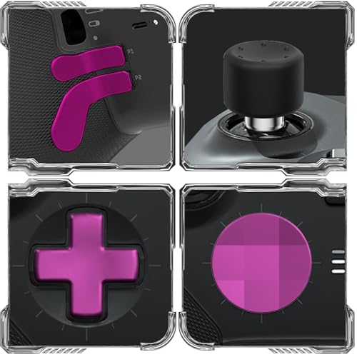 Image of CHARM FOCUS 16-in-1 Metal Thumbsticks Replacement Kits for Xbox Elite Series 2, X-box Elite 2 Controller Accessories, Includes Magnetic Joysticks, Paddles, Silicone Caps, D-Pads, 1 Tool (Magenta)