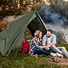 GYMAX 2-Person Camping Cot Tent, Foldable Off-Ground Cot Bed Combo with Portable Wheeled Bag, Waterproof Rainfly, 2 Mesh Doors & Skylight Roof for Adults, Hiking, Backpacking, Outdoor