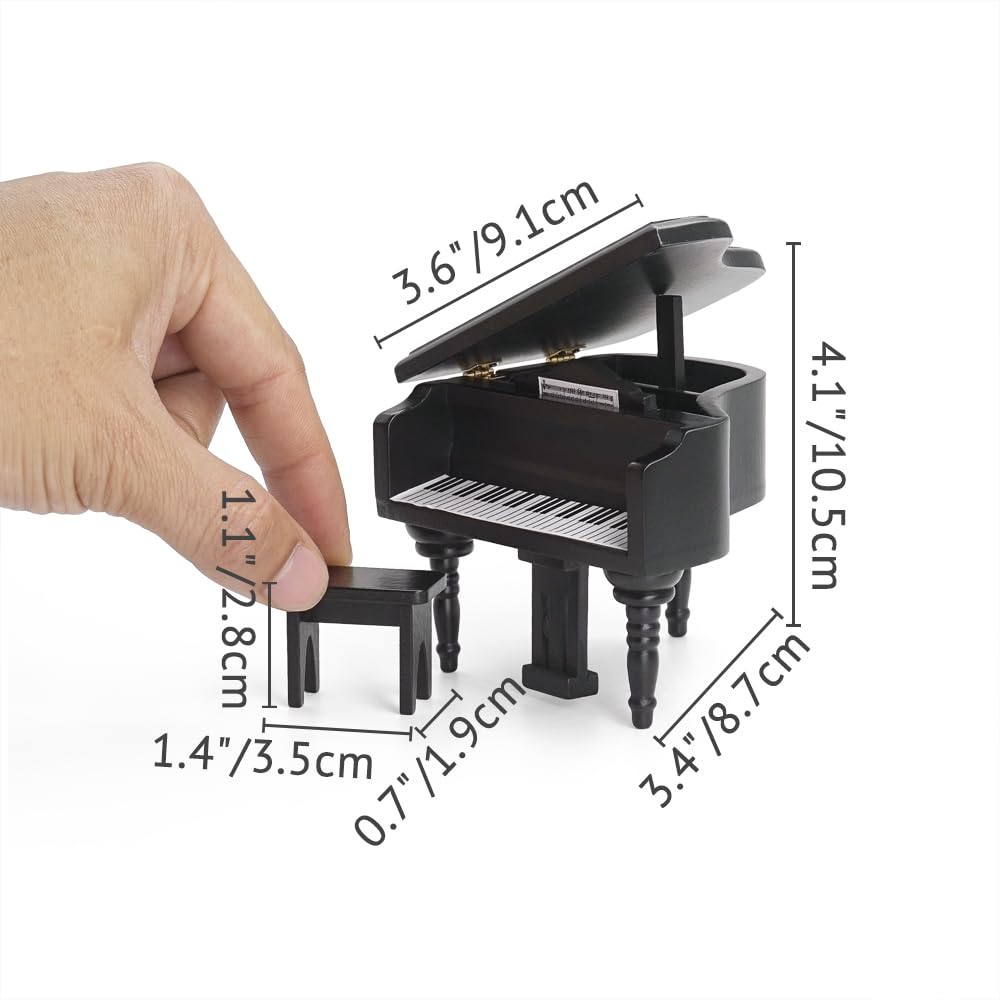 Modèle de Piano Miniature, ModèLe D'Instrument de Musique de Piano en Bois Noir avec Banc et étui, pour Cadeau de Collection Décoration de Bureau à La Maison Modèle de Piano Miniature, ModèLe D'Instrument de Musique de Piano en Bois Noir avec Banc et étui, pour Cadeau de Collection Décoration de Bureau à La Maison
