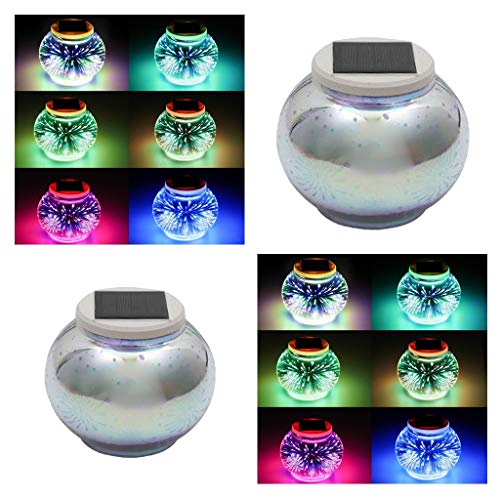 Flameer 2 Peças Cor Mudança Mosaico Luzes Solares Bola De