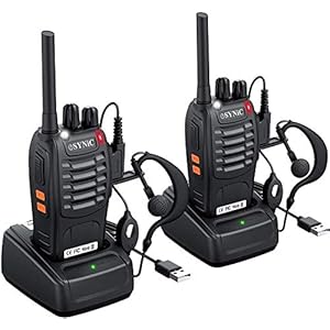 Walkie Talkies,eSynic 2Pcs Professional Rechargeable Walkie Talkies 2 Way Radio Long Range Portable Adult Walkie Talkie…
