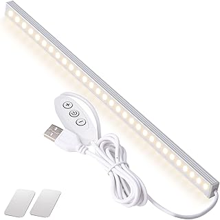 Under Cabinet Light Closet Lights Dimmable LED Stick on Lights Under Counter Light Fixtures with USB Powered LED Light Bar for Room Under Counter Lighting Work Tables Student Dormitory