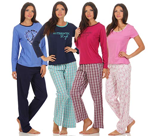 Good Deal Market Pijama largo para mujer, en diferentes modelos, algodón ligero y cálido, tendencias 2021, tallas 36/38 hasta 48/50 Rosa. 38-40 Cover
