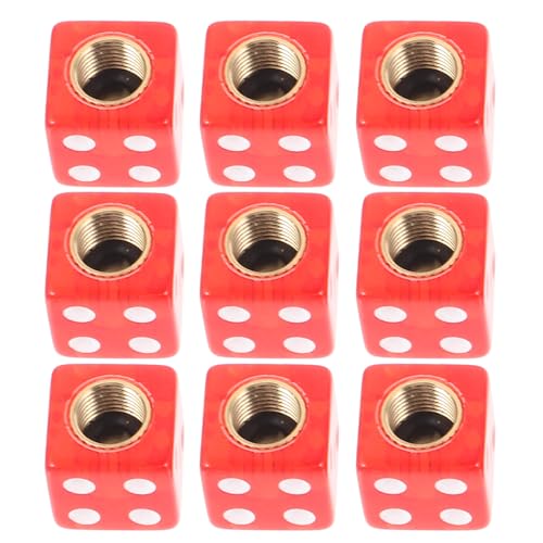 MUCKLILY 10 Piezas Tapa De Válvula Tapa De Vástago De Válvula Bocina De Coche Tapa De Neumático Adaptador De Válvula Sensor De Presion De Neumaticos Tapas De Válvulas El Plastico Rojo