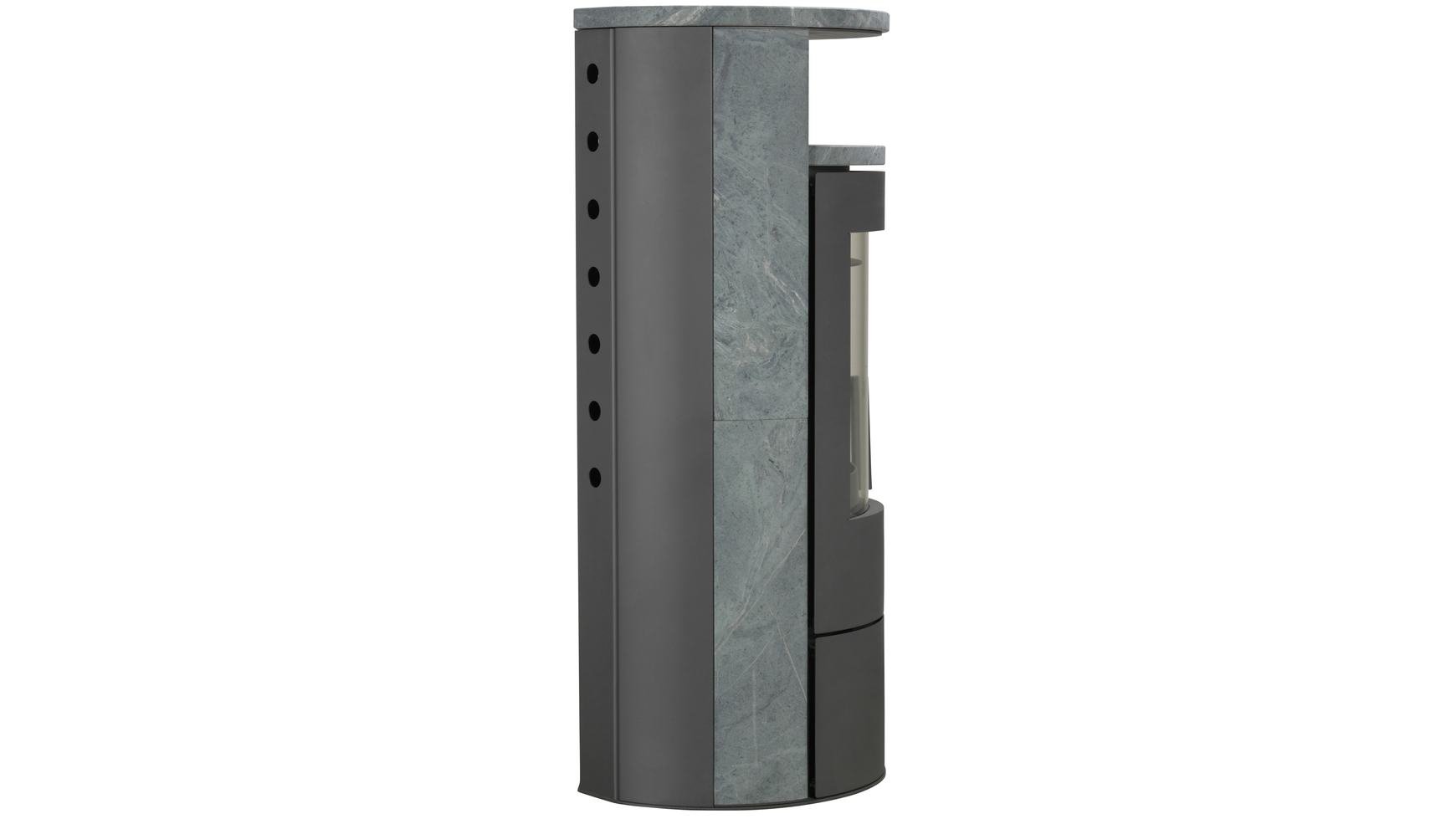 THERMIA Kaminofen München, Naturstein, 7 kW, Dauerbrand, Automatik grau