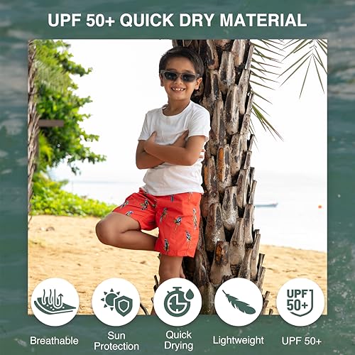 Image of Kanu Surf Boys' Victor Stripe Quick Dry Beach Board Shorts Swim Trunk