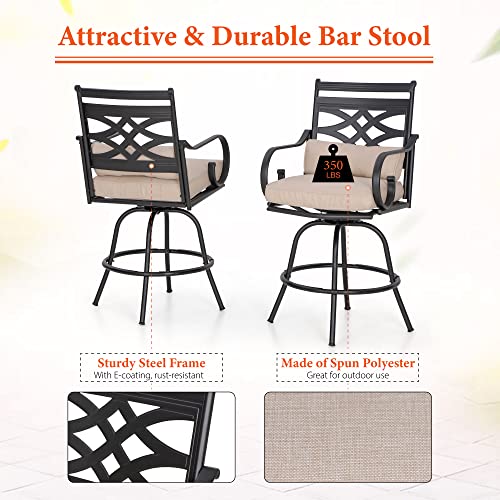 Sophia-William-5-Piece-Patio-Bar-Set-Patio-High-Dining-Set-with-4-Swivel-Bar-Stools-and-1-Square-Bar-Table-All-Weather-Outdoor-Furniture-with-Seat-Cushions Sophia William 5 Piece Patio Bar Set Patio High Dining Set with 4 Swivel Bar Stools and 1 Square Bar Table All Weather Outdoor Furniture with Seat Cushions