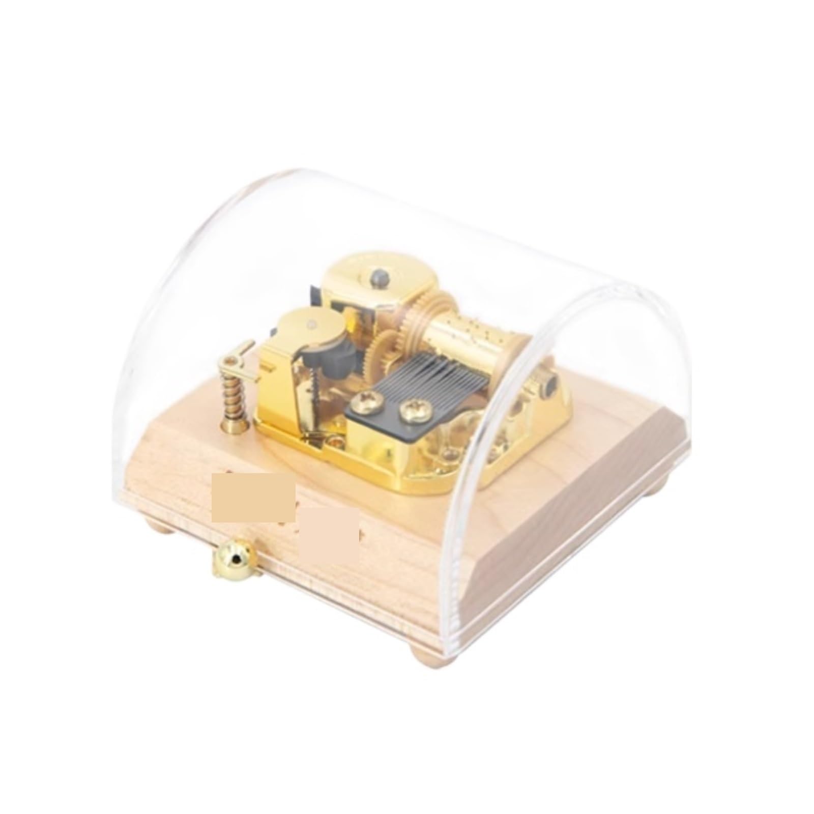 Caja De Música Decorativa Fonógrafo De Cuerda Madera Transparente Y Multifuncional Recuerdo Musical(2pieces)