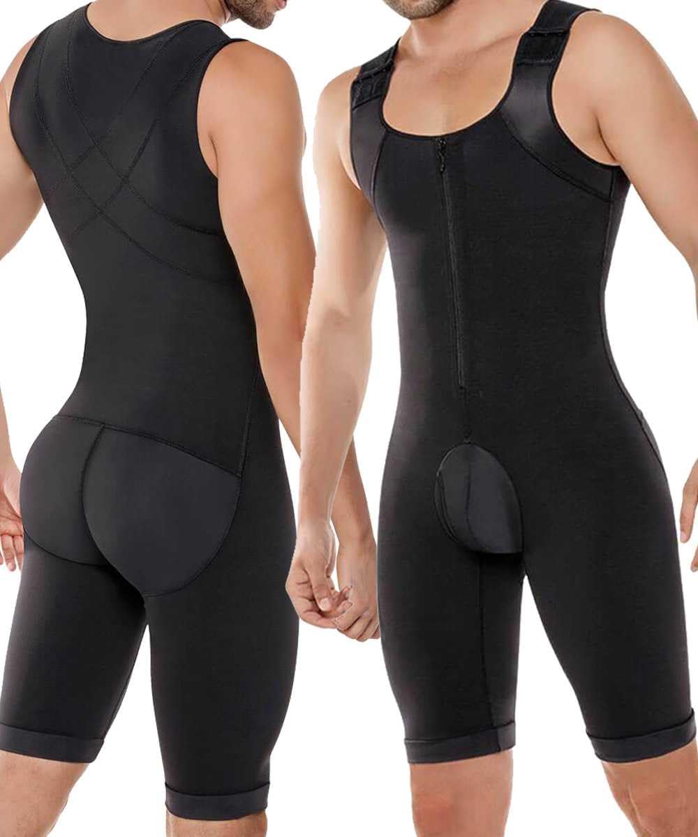 Herren Shapewear Bauchweg-Bodysuit Ärmellos Ganzkörper-Shaper Kompressions- Shirt Schlankheits-Unterhemd Nahtlos Unterwäsche