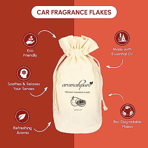 Image of Aromahpure Premium Car Perfume Fragrance Flakes-Dark Flirt-�Refreshimg' Car Air Freshener made Organically with Essential Oil, Grains, and Flakes -50Gms, Fragrant your car for 30 days (Pack of 3)