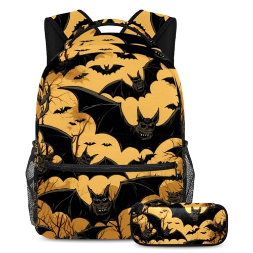 Sac à dos école chauve-souris Halloween idéal pour la rentrée des classes