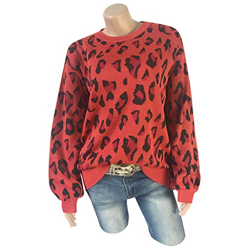 FRAUIT Maglia Donna Invernale Ragazza Leopardato