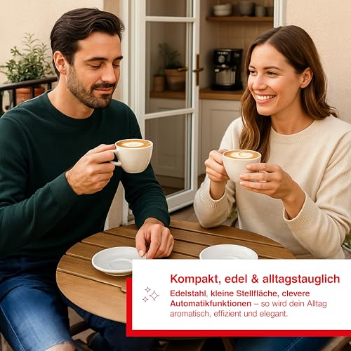 Foto von Solis Barista Perfetta Plus Espressomaschine, Halbautomatische Kaffeemaschine mit Milchschäumer, Programmierbare Kaffeemaschine mit abnehmbaren Wassertank, Heißwasser- und Dampffunktion, Schwarz