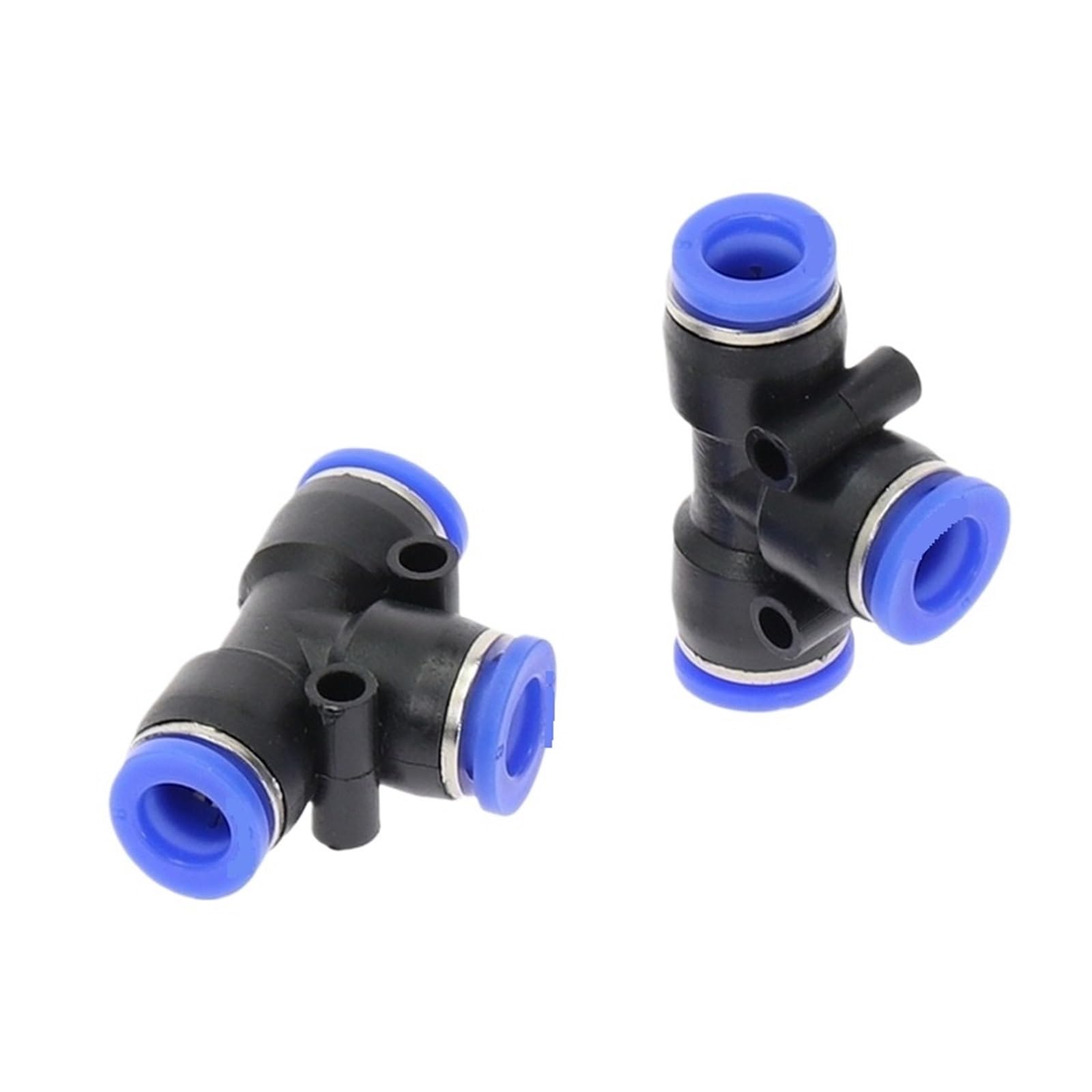 2PCS PE PEG" Tee T-Type Pneumatic Tee 4mm to 16mm OD Hose Push-In Air Gas Connector Quick Connector Connector(PEG-4-6mm)