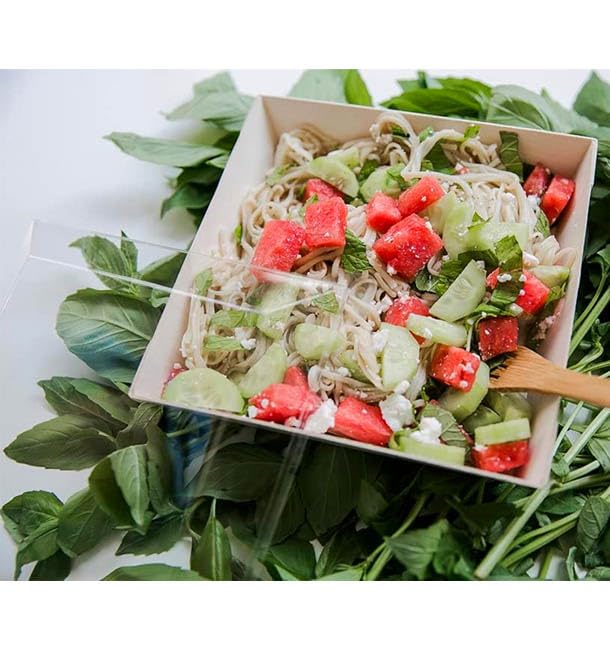 25 Platos de Madera Cuadrados 23x23x2,5cm, 1250ml, Biodegradables, Platos para Comida, Tiendas, Eventos
