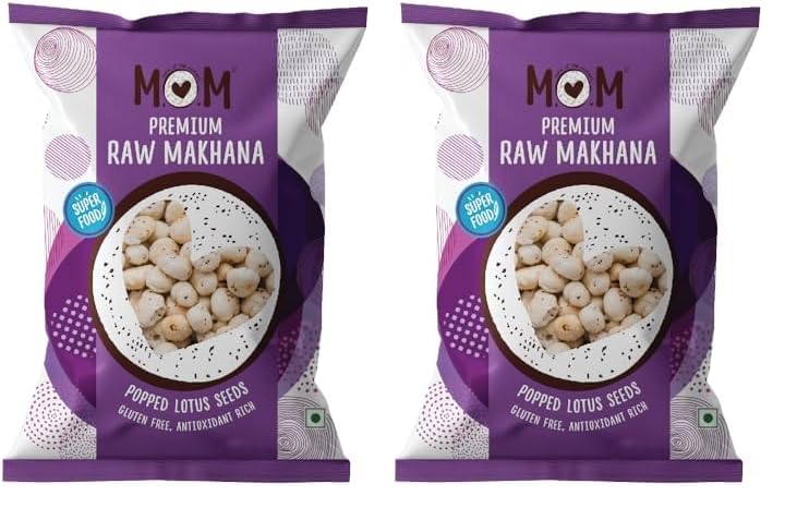 Image of MOM - Meal of the Moment, Roasted Premium Raw Makhana, 100g | Gluten Free | Anti Oxidants | MSG Free | Zero Trans Fat | No added Preservatives and No artificial Flavours (Pack of 2)