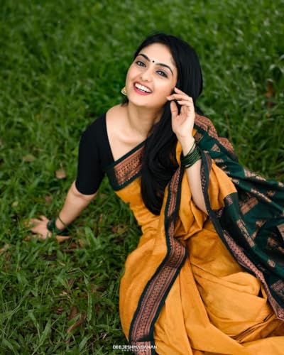 Image of Ready to Wear Pre Pleated Saree Women's Pure Kanjeevaram Silk Cotton Handloom Saree| Celebrity inspired saree - Suitable For All Indian Occasions and Festivals Gold