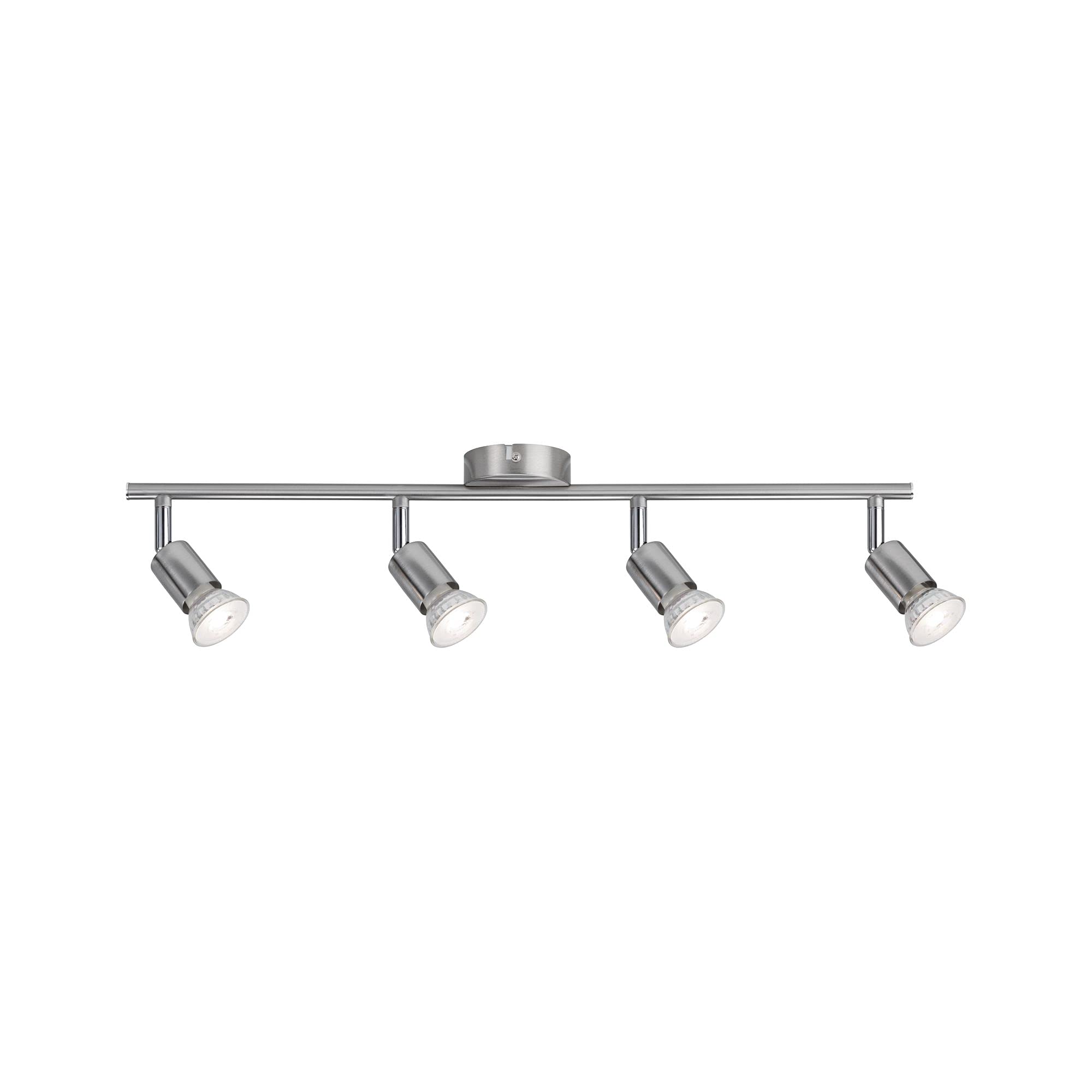 Paulmann 66746 Spotlight Carolina 4-flammig Spot ohne Leuchtmittel Deckenlampe max. 4x10 Watt Nickel matt Metall GU10 Deckenstrahler
