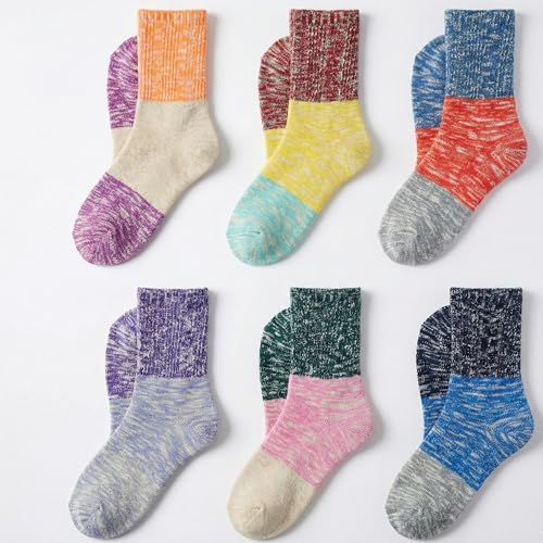 Image of Tipi Toe Women's 6 Pairs Winter Boot Socks - Soft Cotton Blend Warm Crew Socks Size 9-11
