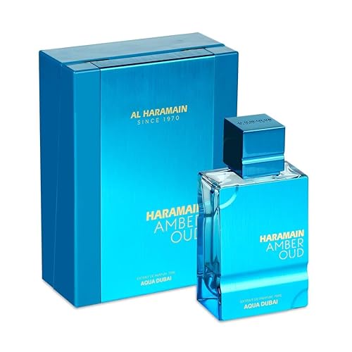 Al Haramain Amber Oud Aqua Dubai - Colonia para hombres y mujeres - Bergamota, ámbar y almizcle fragancias - Perfume de larga duración para hombres