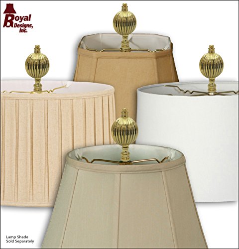 Image of Royal Designs Balloon Shaped 3 inch Lamp Finial for Lamp Shade, Polished Brass - Set of 2