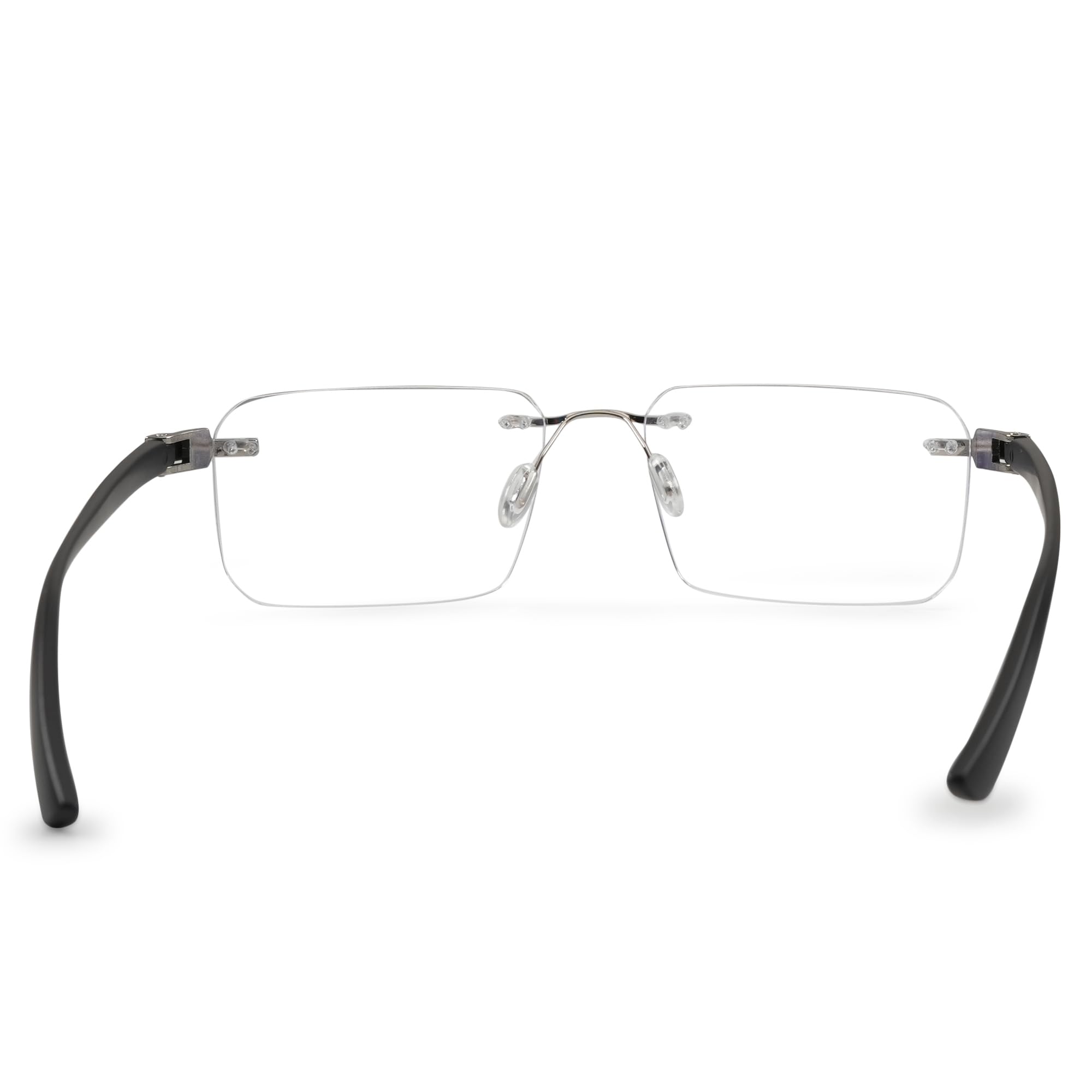 Redex Rimless Aviator Frame For Men & Women (Black) (Silver) - Image 5 thumbnail