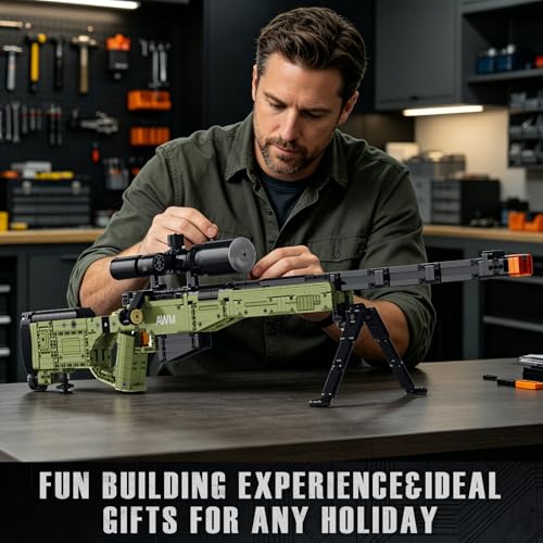 Reobrix Building Block Gun Model Set for Adults, 1245 Pcs AWM Building Set Model Gun Toy, Collectible Military Toys for Display & Play, Creative Ideal Gift for Military Enthusiasts 14+ by Reobrix - Image 7
