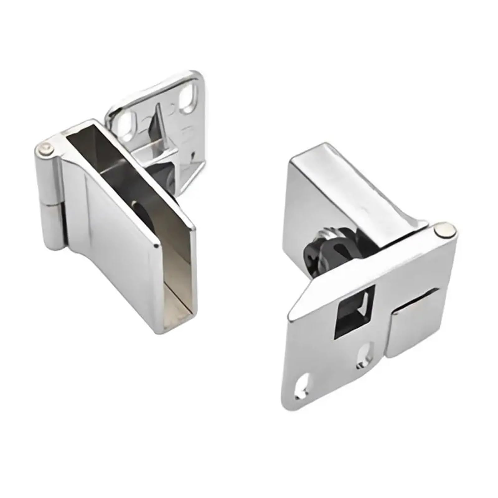 2pcs Zinc Alloy Door Hinge No Drilling Cabinet Door Hinge(Silver 2)